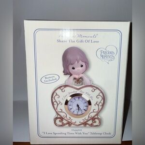New PRECIOUS MOMENTS Share The Gift Of Love 114415 Tabletop Clock